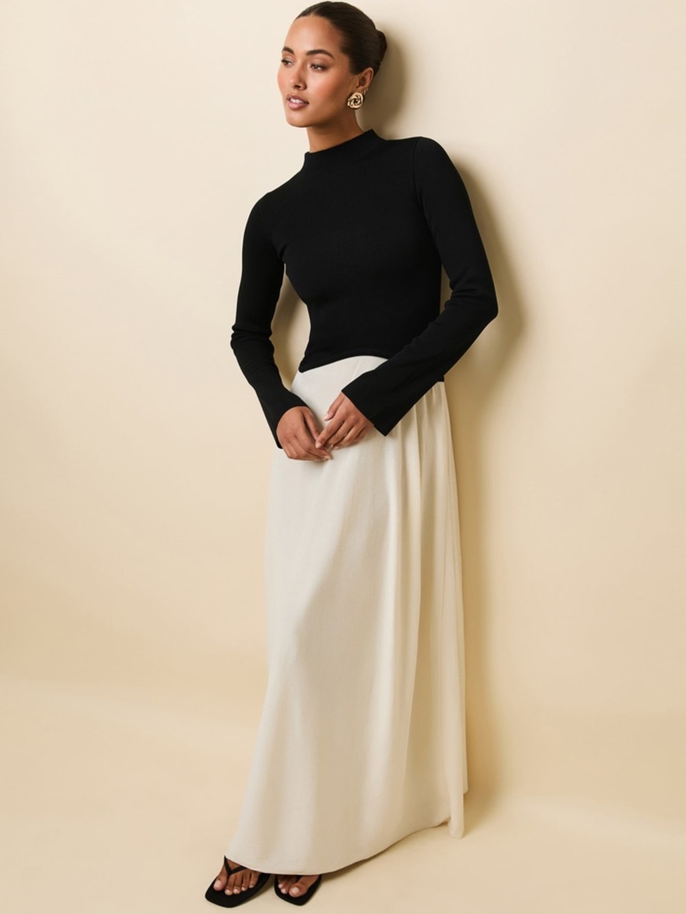 Solid & Striped Soglio Dress in Ecru/Noir